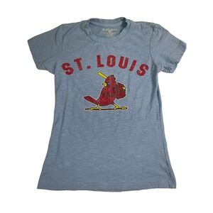 Wright and Ditson St Louis Cardinals Kids Youth T Shirt Small Blue Baseball Bird